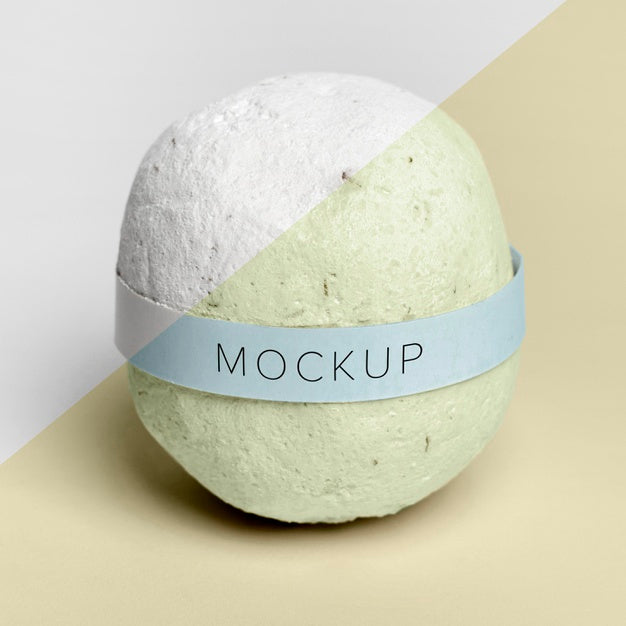 Bath Bomb With Etiquette Mock-Up Psd