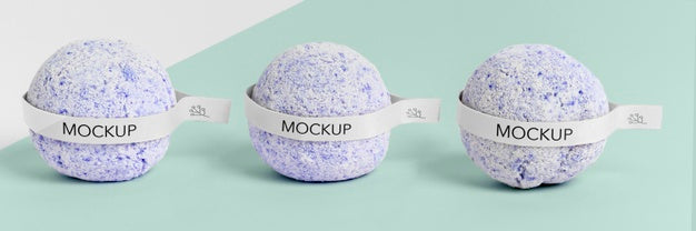 Bath Bombs With Labels Arrangement Psd