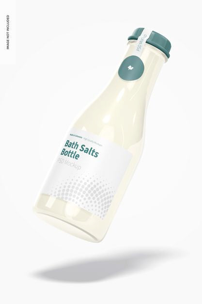 Bath Salts Bottle Mockup, Floating Psd