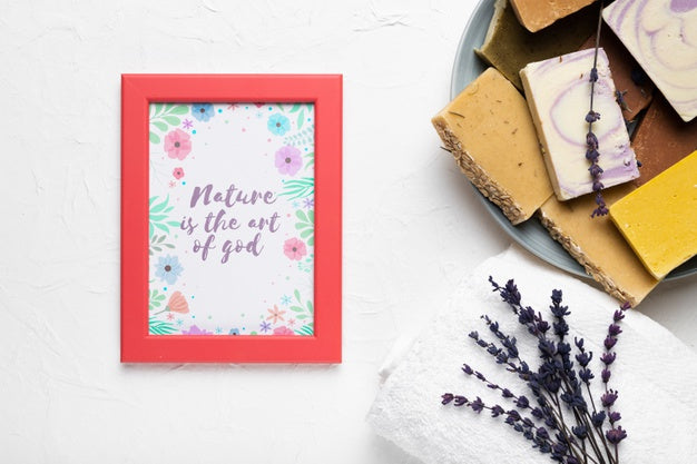 Bathroom Items With Mock-Up Frame Psd