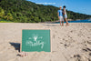 Beach Concept With Slate And Couple In Background Psd
