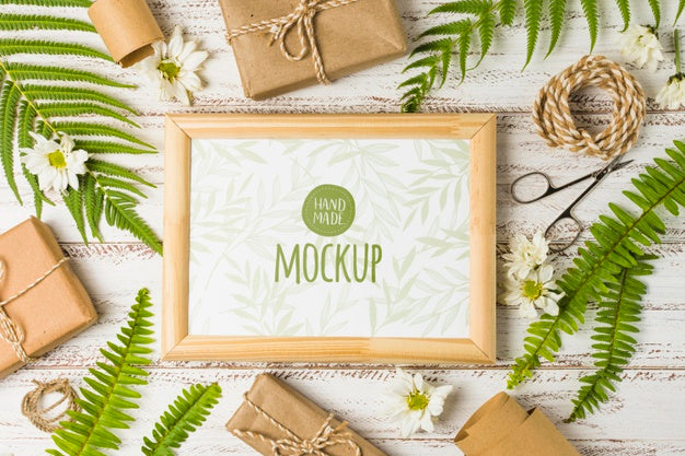 Beautiful Arrangement With Mock-Up Frame Psd
