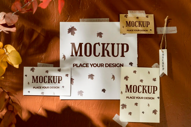 Beautiful Autumn Moodboard Mock-Up Psd