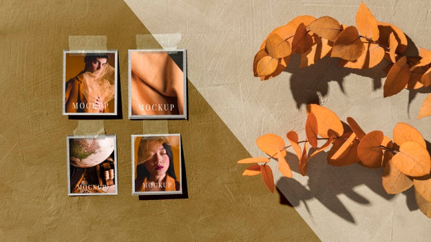 Beautiful Autumn Moodboard Mock-Up Psd