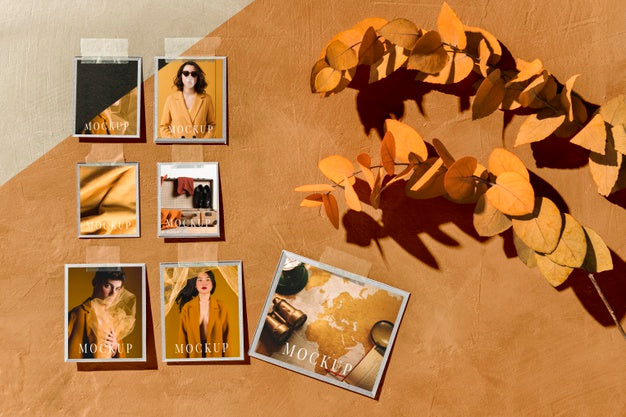 Beautiful Autumn Moodboard Mock-Up Psd
