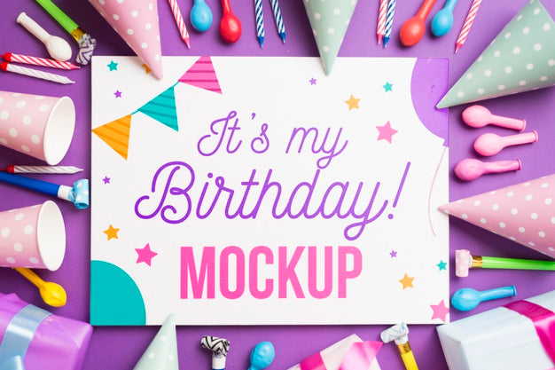 Beautiful Birthday Concept Mock-Up Psd