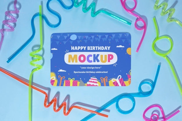 Beautiful Birthday Invitation Mockup Psd