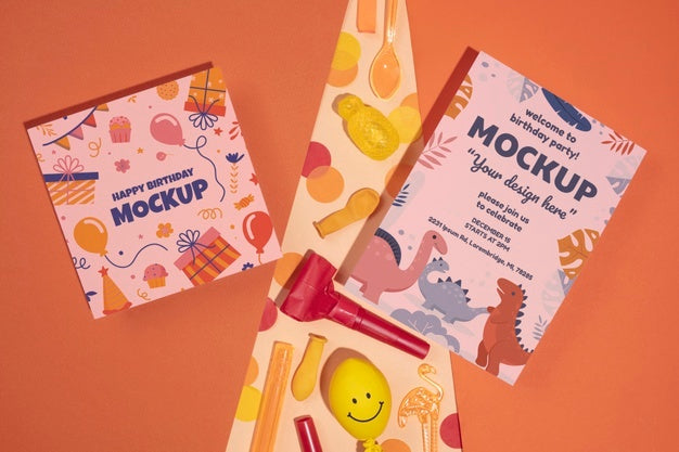 Beautiful Birthday Invitation Mockup Psd