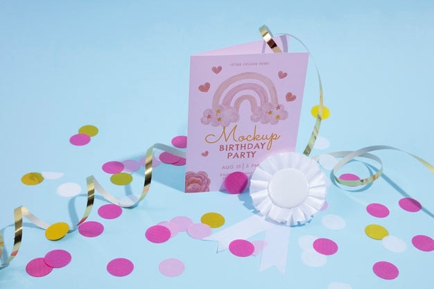 Beautiful Birthday Invitation Mockup Psd