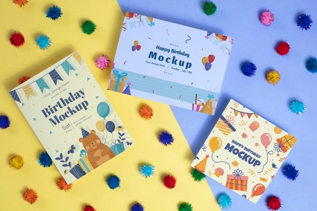 Beautiful Birthday Invitation Mockup Psd