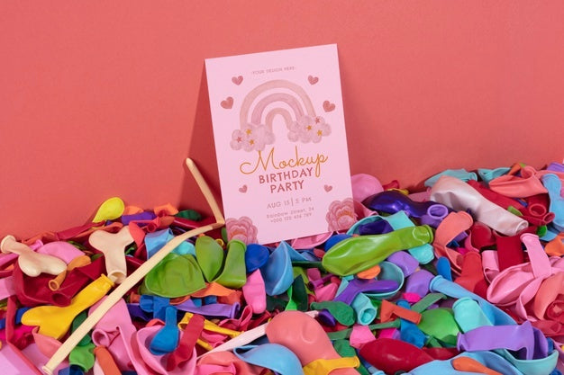 Beautiful Birthday Invitation Mockup Psd