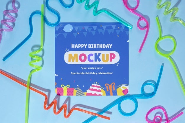 Beautiful Birthday Invitation Mockup Psd