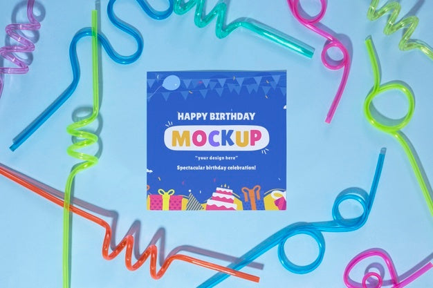 Beautiful Birthday Invitation Mockup Psd