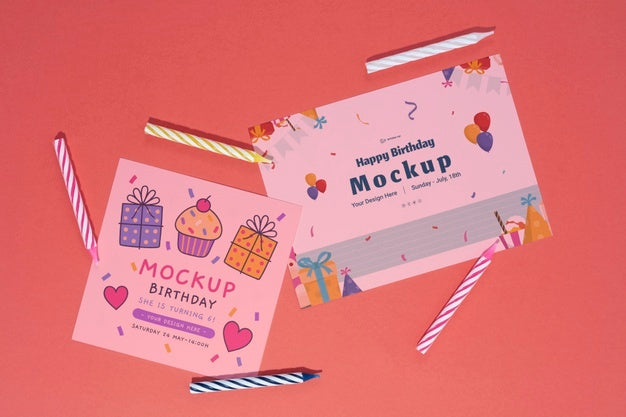 Beautiful Birthday Invitation Mockup Psd