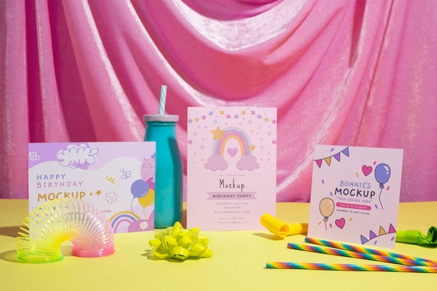 Beautiful Birthday Invitation Mockup Psd