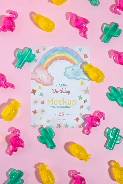 Beautiful Birthday Invitation Mockup Psd