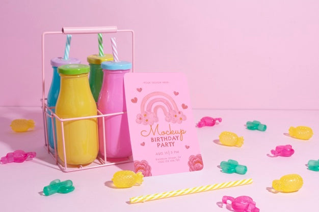 Beautiful Birthday Invitation Mockup Psd