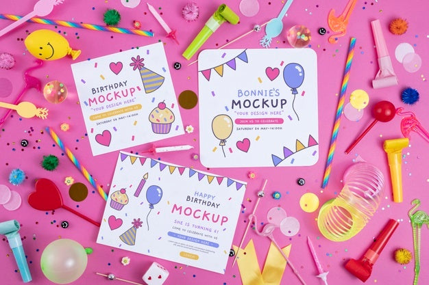 Beautiful Birthday Invitation Mockup Psd