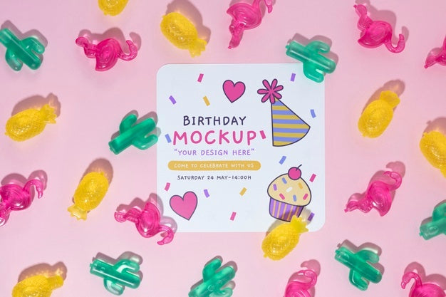 Beautiful Birthday Invitation Mockup Psd