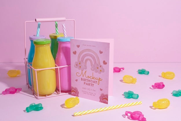 Beautiful Birthday Invitation Mockup Psd