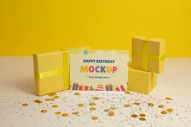 Beautiful Birthday Invitation Mockup Psd