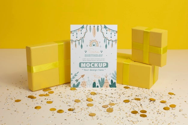 Beautiful Birthday Invitation Mockup Psd