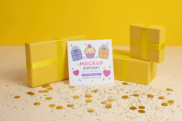 Beautiful Birthday Invitation Mockup Psd