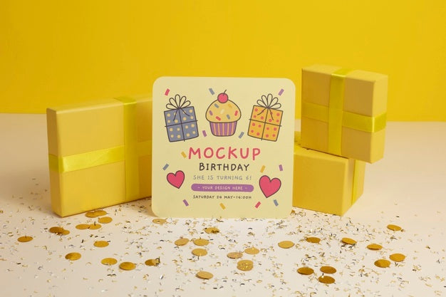 Beautiful Birthday Invitation Mockup Psd