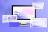 Beautiful Computer Screen Mockup Ad With Presentation Slides Psd
