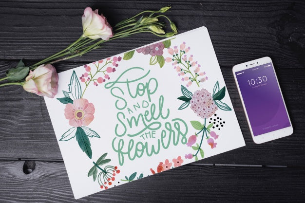 Beautiful Cover Mockup With Floral Decoration Psd