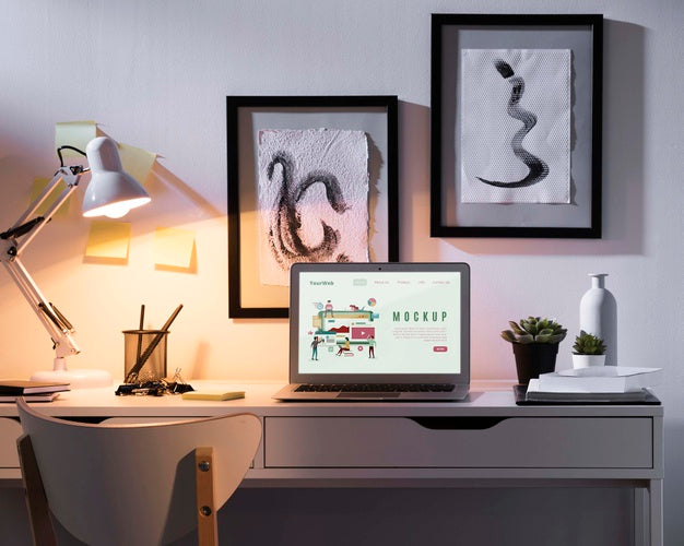 Beautiful Desk Concept Mock-Up Psd