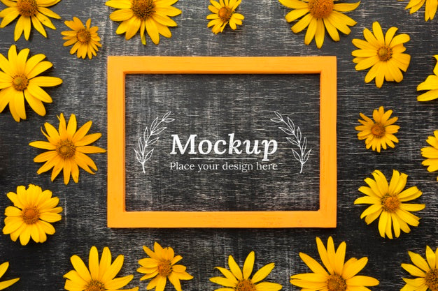 Beautiful Floral Concept Mock-Up Psd