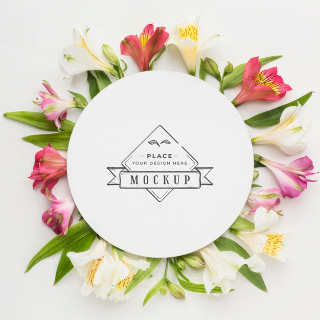 Beautiful Floral Concept Mock-Up Psd