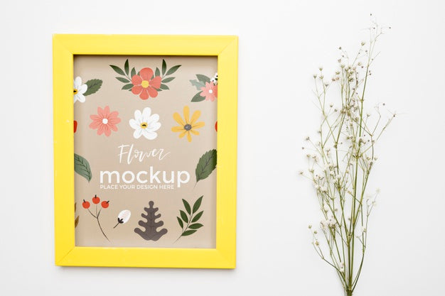Beautiful Floral Concept Mock-Up Psd