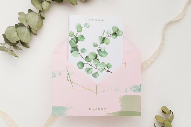 Beautiful Floral Invitation Concept Mock-Up Psd