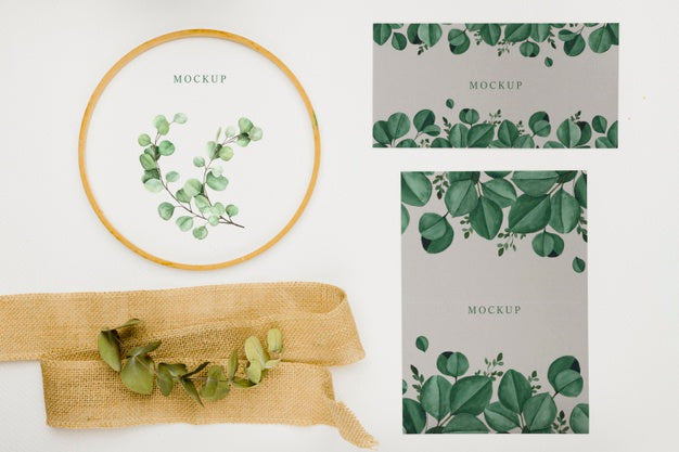Beautiful Floral Invitation Concept Mock-Up Psd