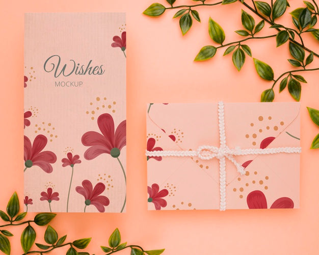 Beautiful Floral Invitation Concept Mock-Up Psd