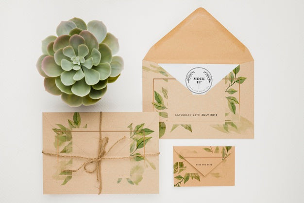 Beautiful Floral Invitation Concept Mock-Up Psd