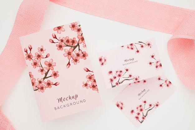 Beautiful Floral Invitation Concept Mock-Up Psd