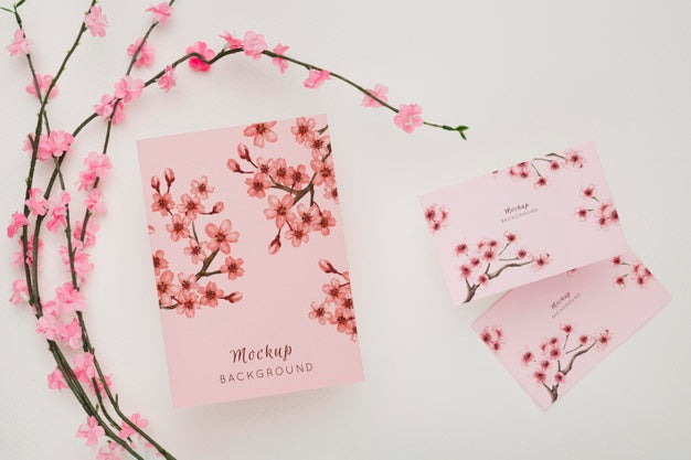 Beautiful Floral Invitation Concept Mock-Up Psd