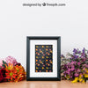 Beautiful Floral Mockup Of Frame Psd