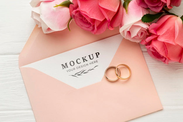 Beautiful Floral Wedding Concept Mock-Up Psd