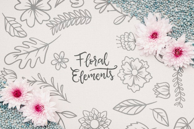 Beautiful Flower Concept Mock-Up Psd