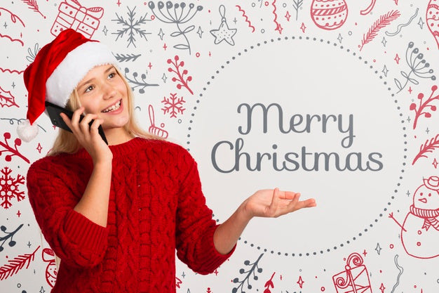 Beautiful Girl Talking Over Phone Psd