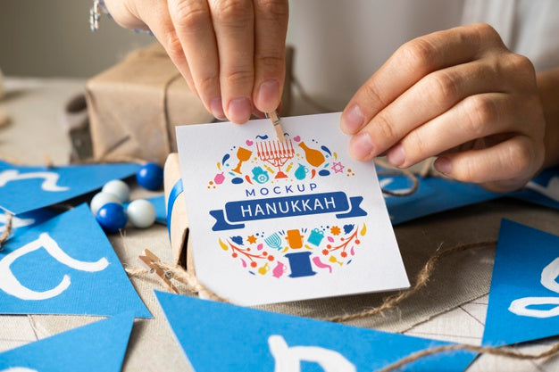 Beautiful Hanukkah Concept Mock-Up Psd