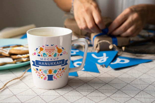 Beautiful Hanukkah Concept Mock-Up Psd