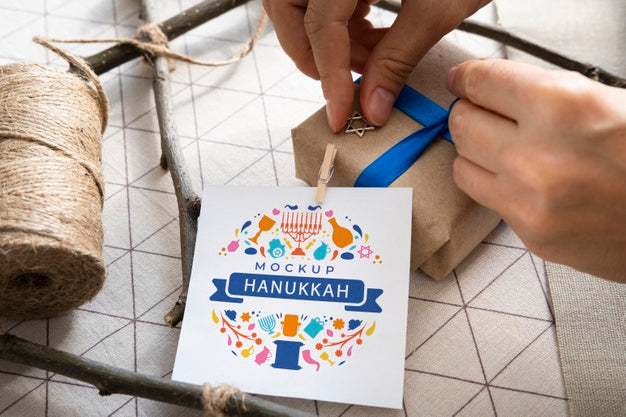 Beautiful Hanukkah Concept Mock-Up Psd