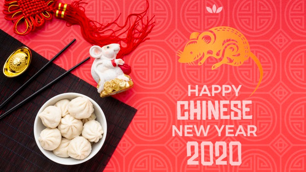 Beautiful Happy Chinese New Year Mock-Up Psd