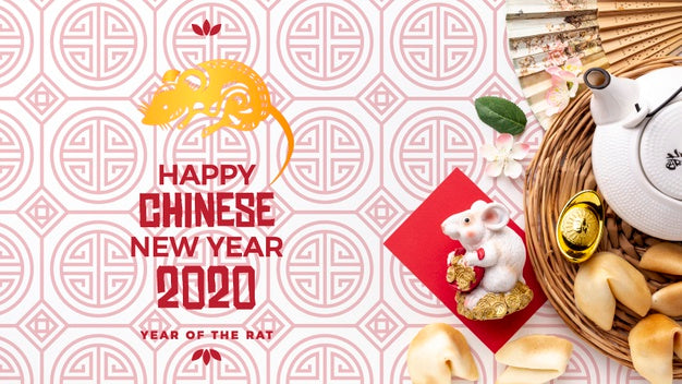 Beautiful Happy Chinese New Year Mock-Up Psd