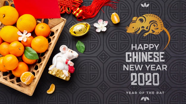 Beautiful Happy Chinese New Year Mock-Up Psd